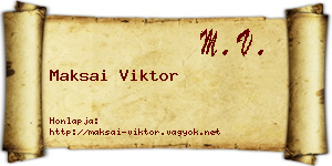 Maksai Viktor névjegykártya
